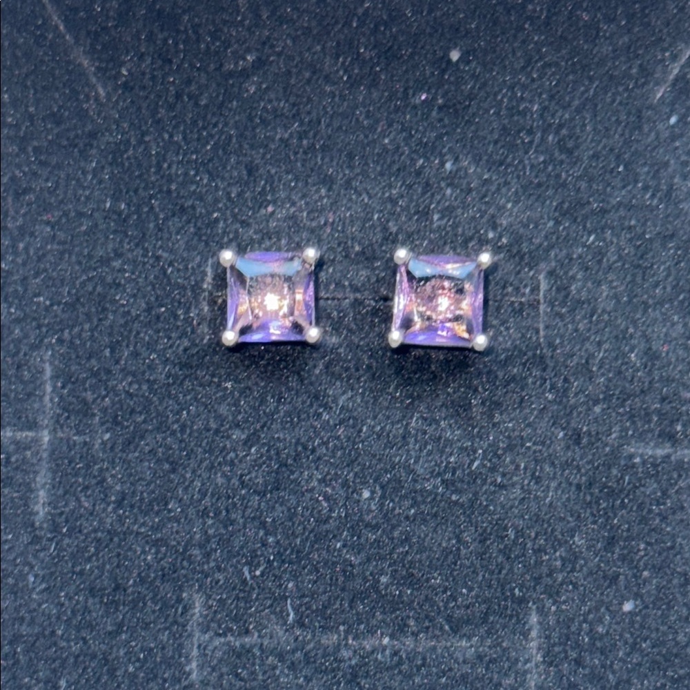 Elegant Purple Stud Earrings